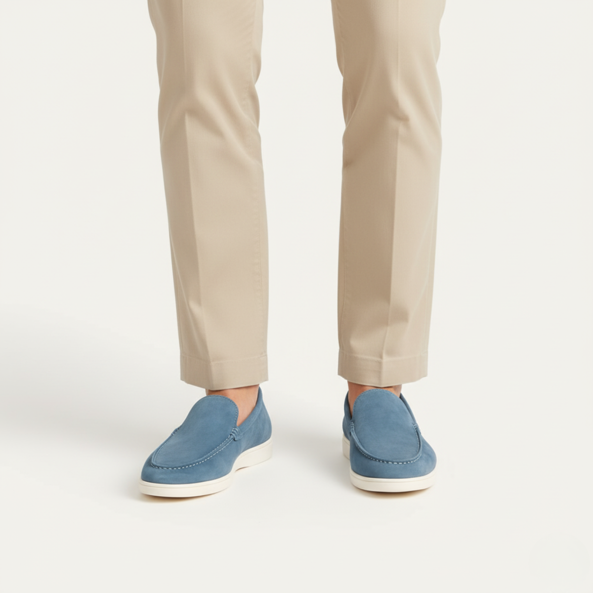Axel | Men's Suede Loafer Cream Casual Slip On