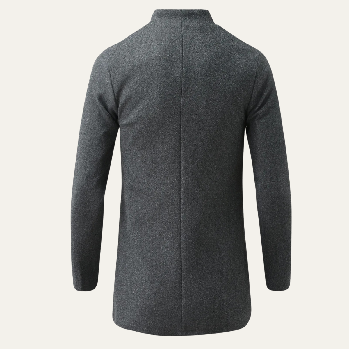 Grant | Men's Wool Blend Overcoat Gray Stand Collar Quilted Lining