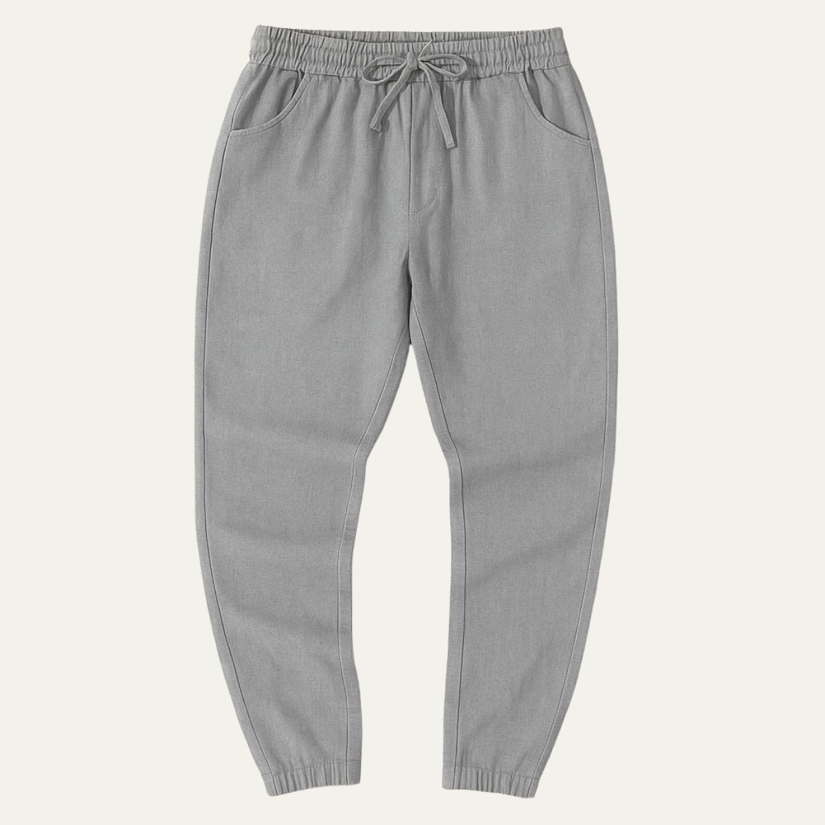 Axel | Men's Linen Joggers White Lightweight Summer Pants