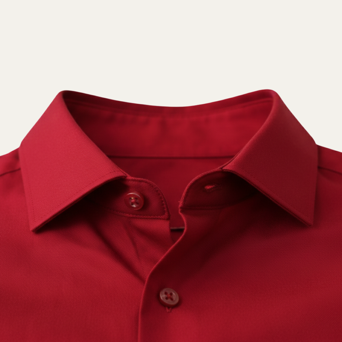 Beau | Men's Dress Shirt Red Long Sleeve Button Up