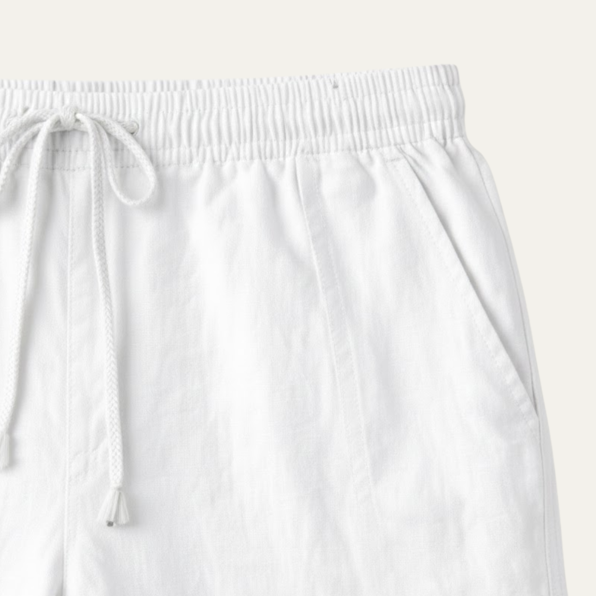 Lars | Men's Linen Pants White Drawstring Relaxed Fit