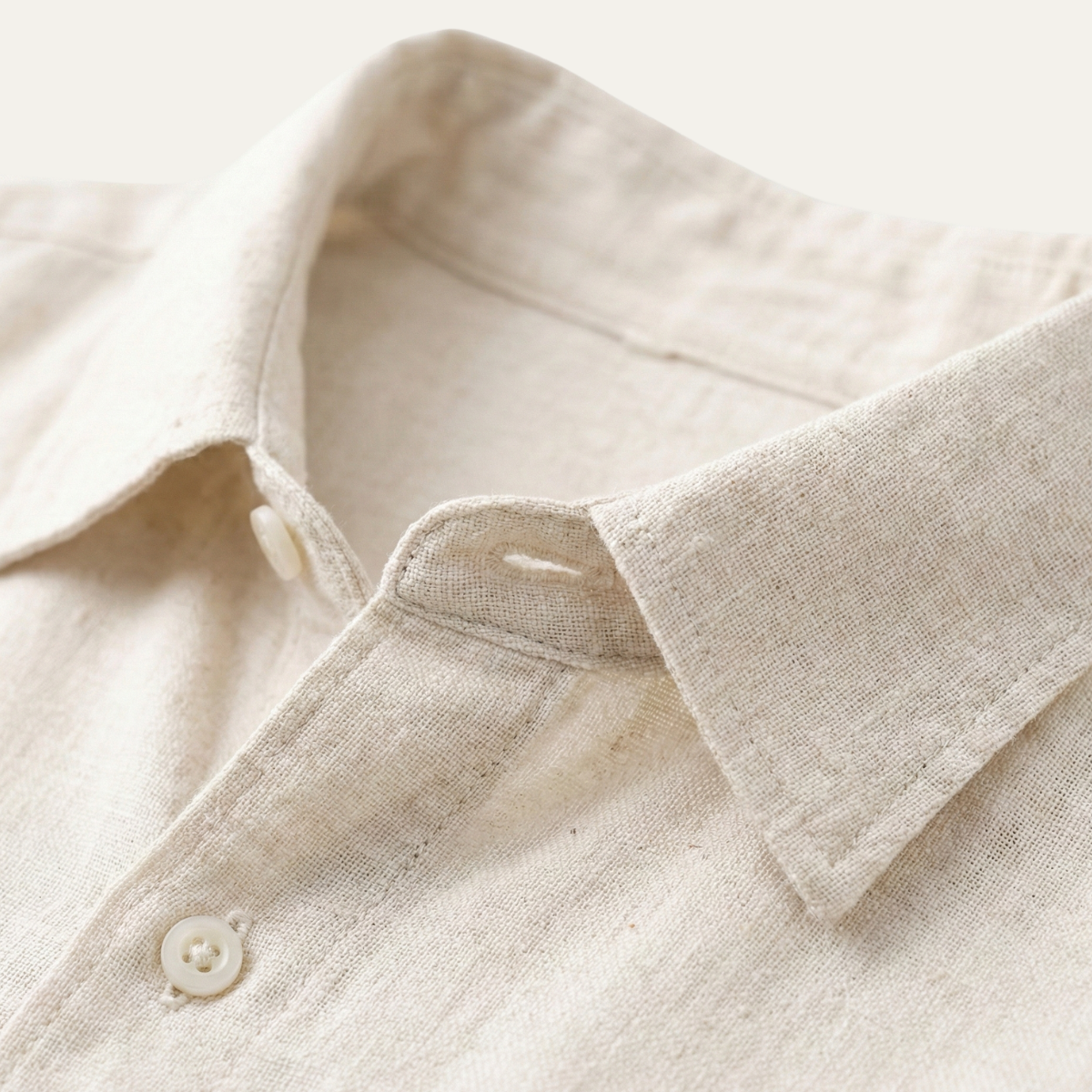 Rowan | Men's Linen Set Cream Oversized Shirt Pants