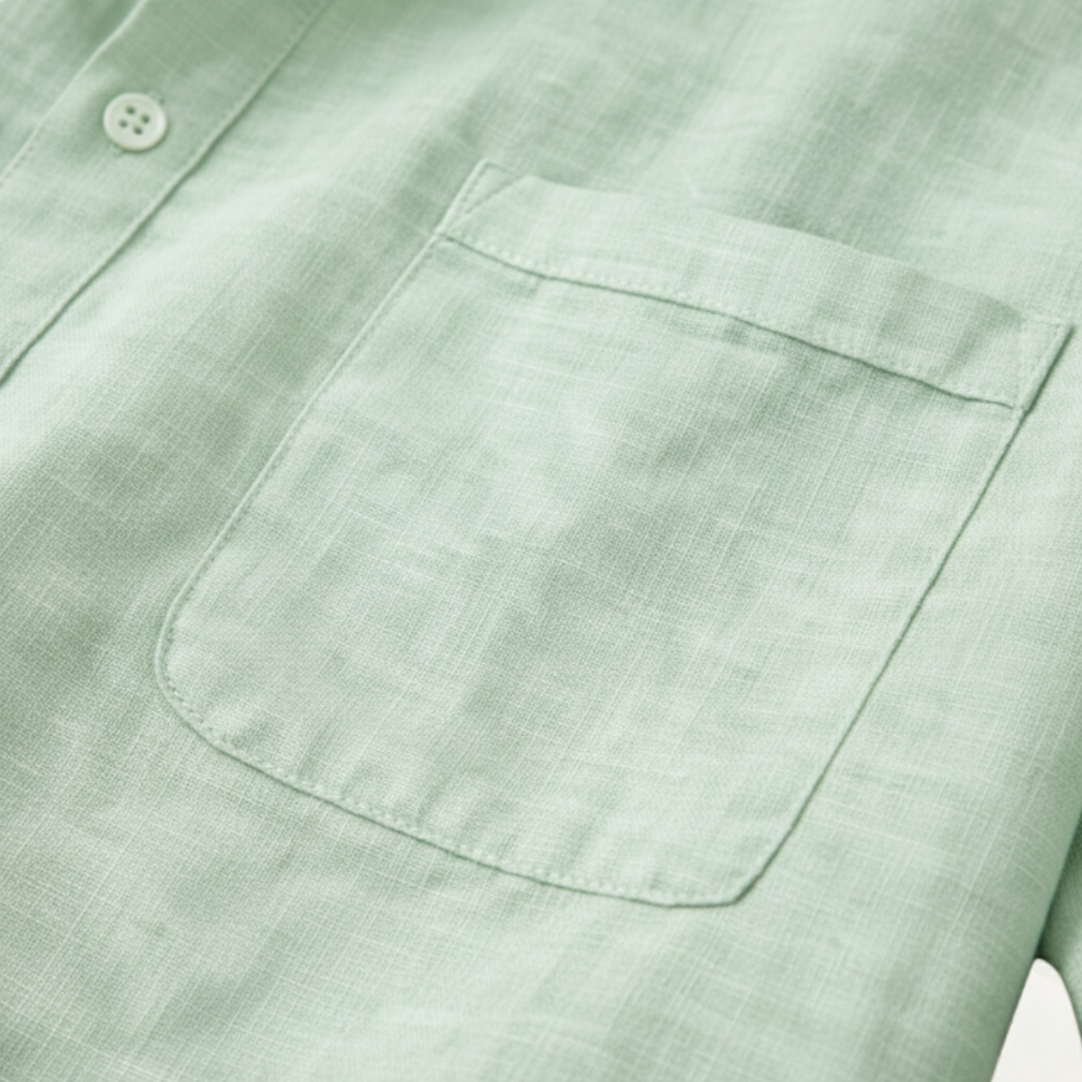Beau | Men's Linen Henley Shirt White Short Sleeve