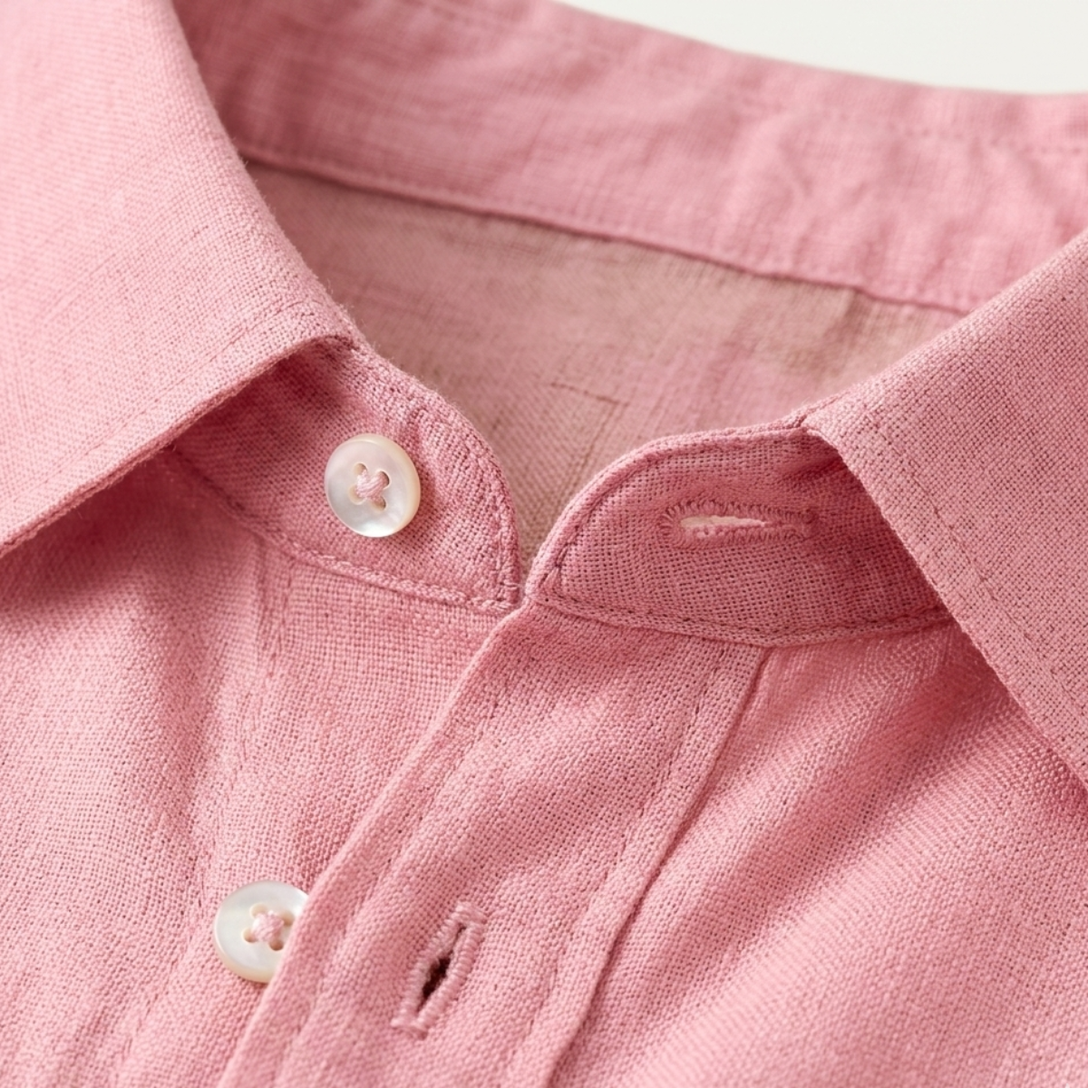 Maxim | Men's Linen Shirt Pink Long Sleeve Button Up