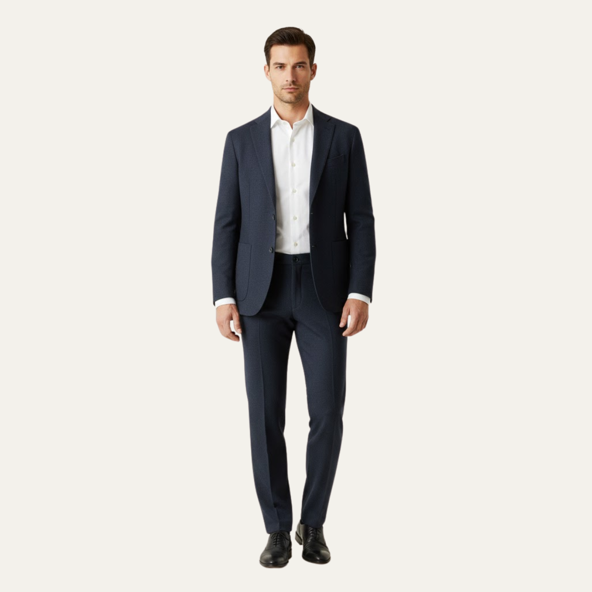 Seth | Men's Slim Fit Dress Pants Cream Tailored