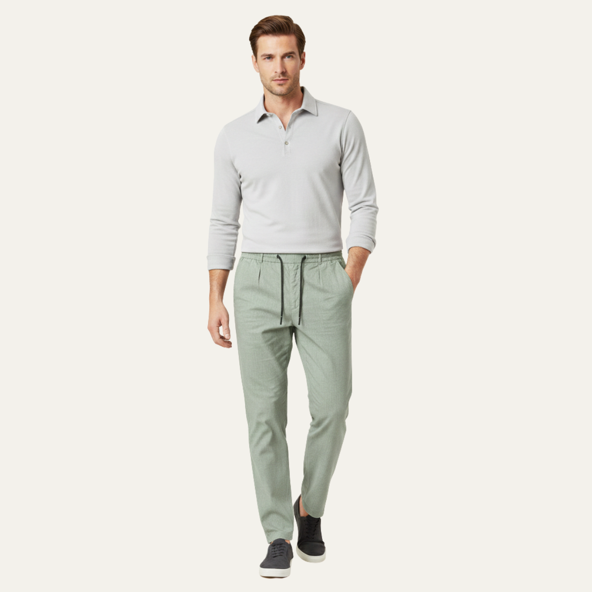 Kade | Men's Linen Pants Light Blue Drawstring