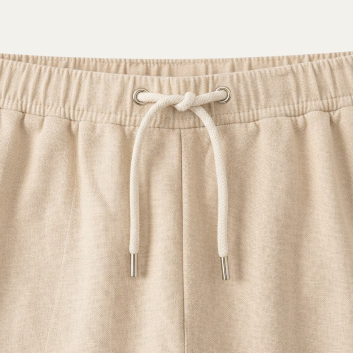 Ivo | Men's Lounge Set Cream Button Up Shirt Drawstring Pants