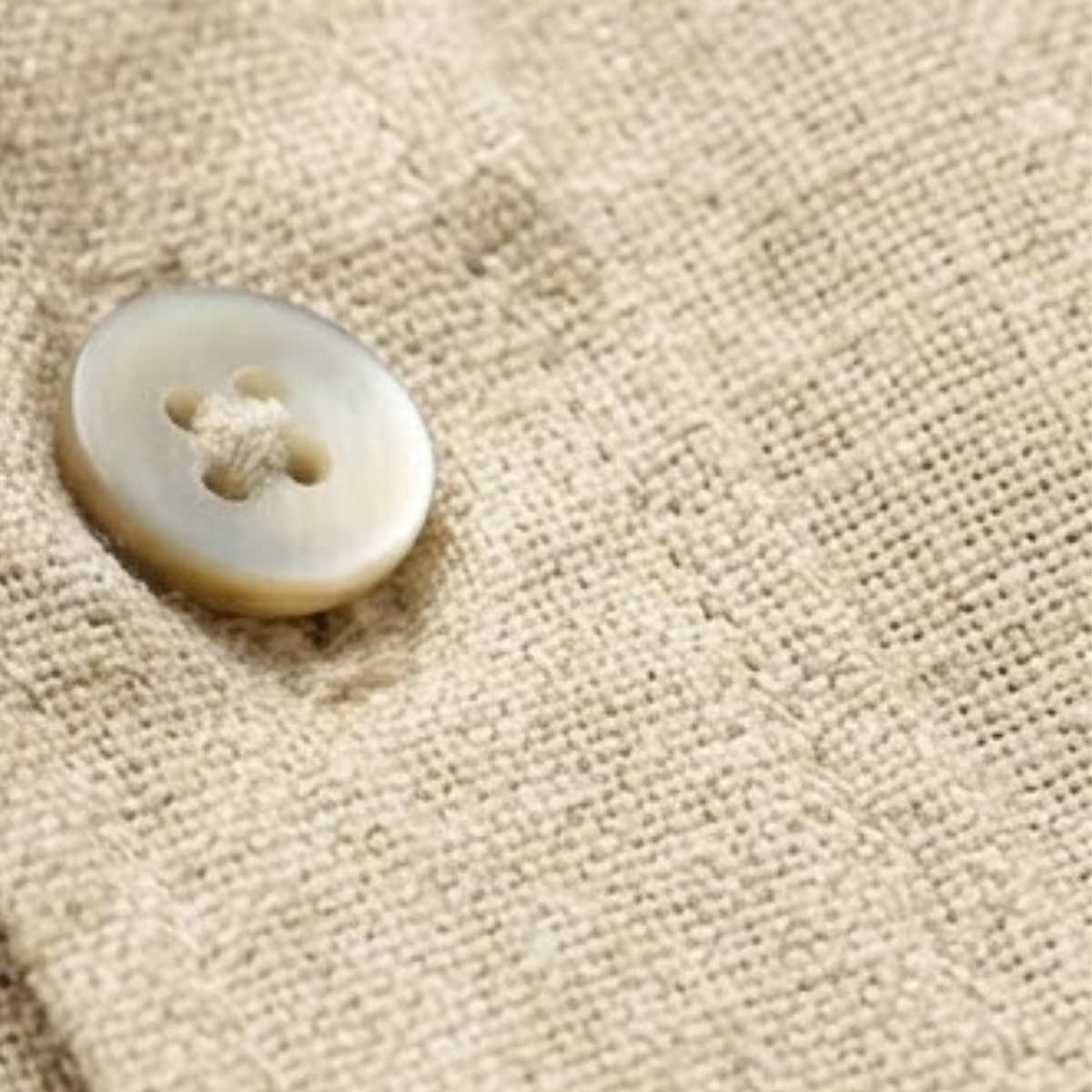 Callum | Men's Linen Button Up Shirt Cream Long Sleeve
