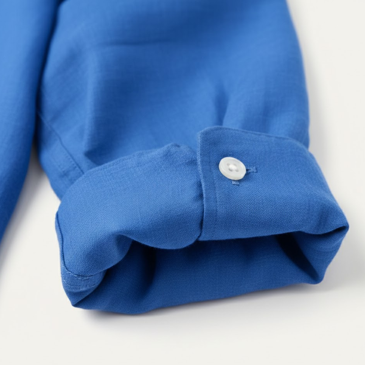Hugo | Men's Linen Button Up Shirt Blue Long Sleeve