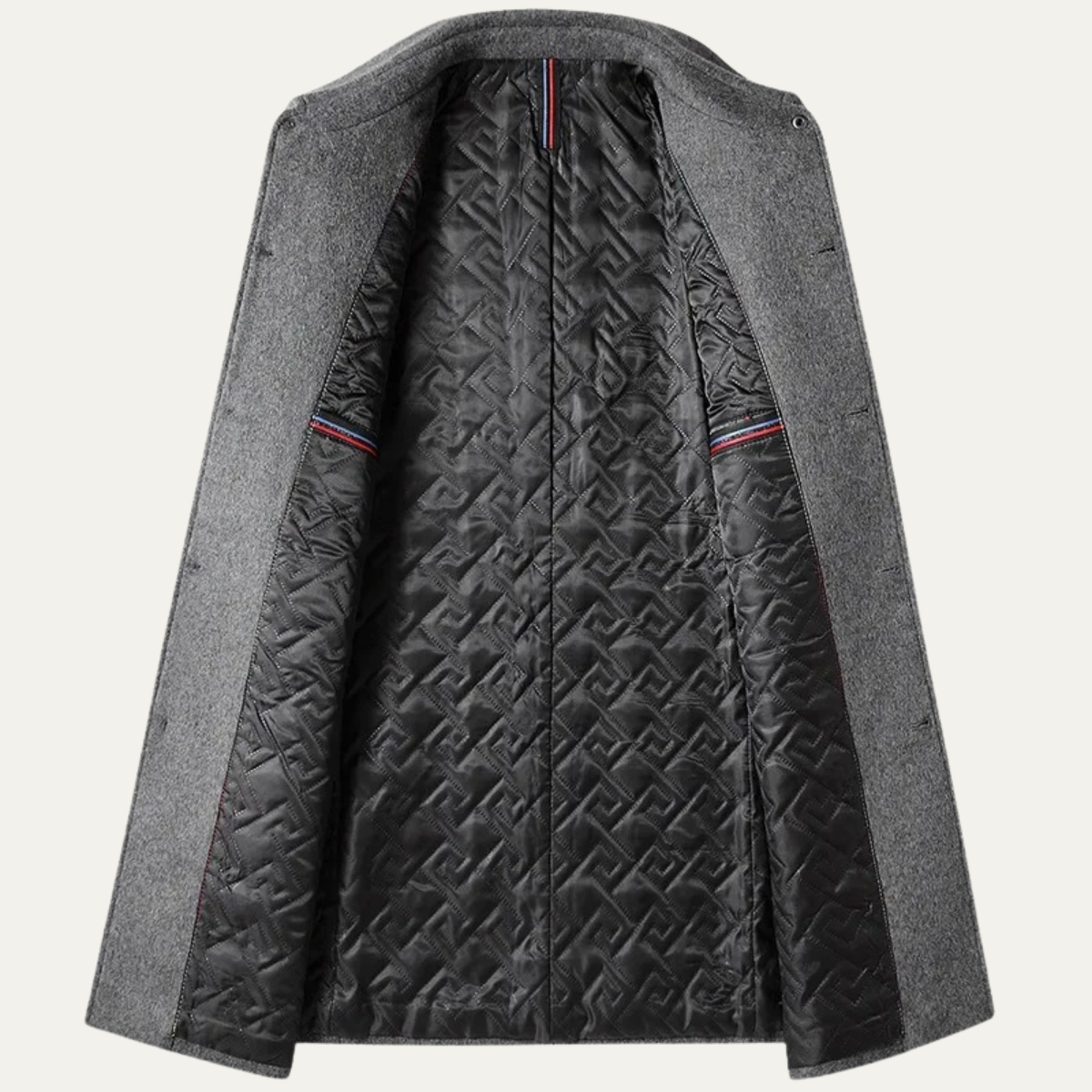 Voss | Men's Wool Blend Overcoat Gray Button Front