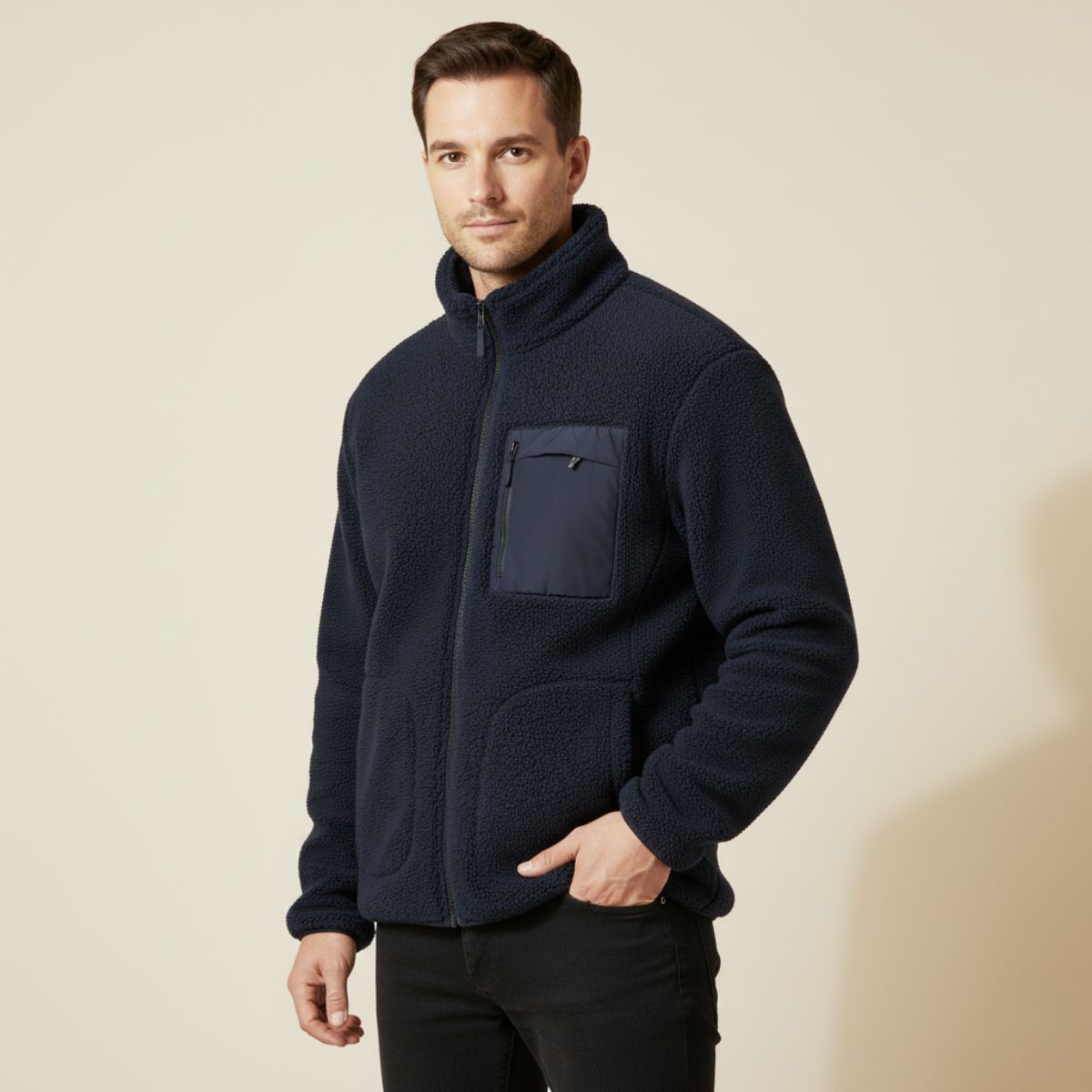 Blake | Men's Fleece Jacket Sage Green Zip Up