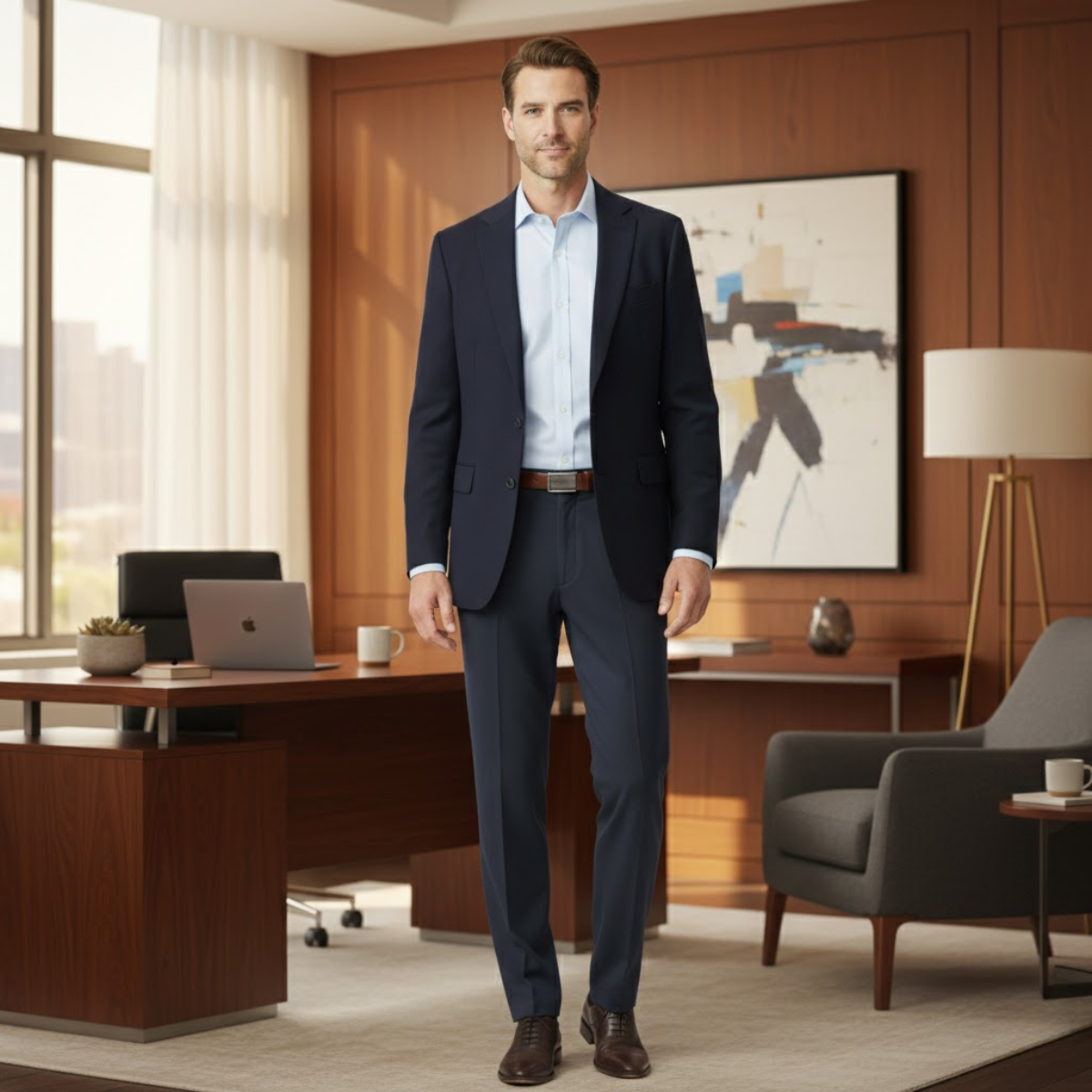 Lars | Men's Tailored Dress Pants Gray Straight Leg