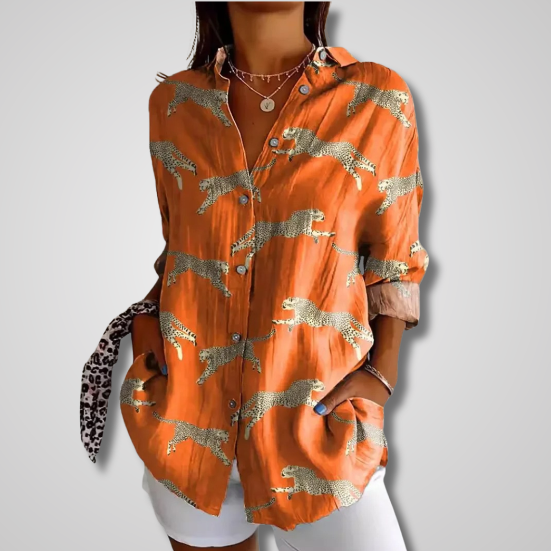 Stella | Women's Floral Button Down Shirt Multicolor Long Sleeve