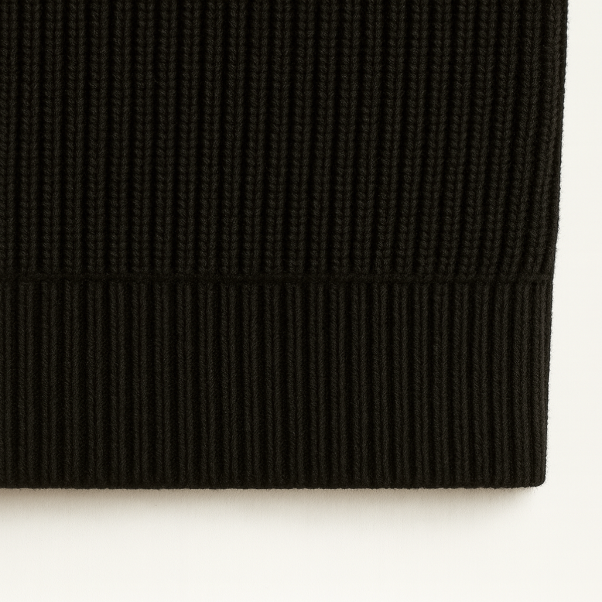 Wren | Men's Quarter Zip Sweater Black Ribbed Knit