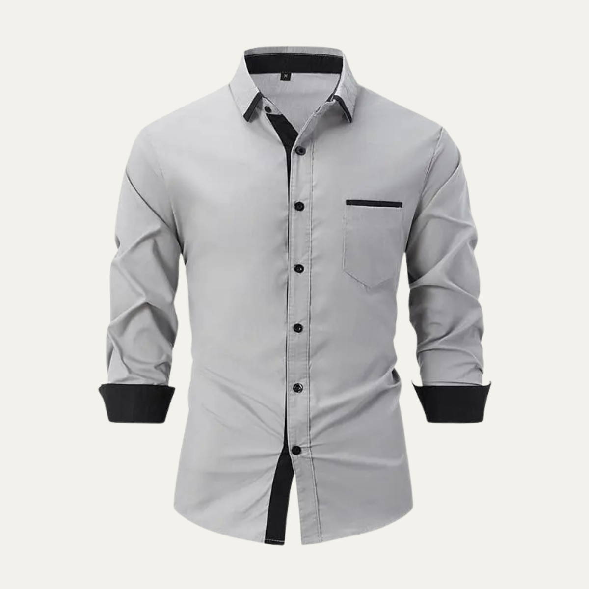 Rhys | Men's Smart Casual Button Up Shirt Light Gray