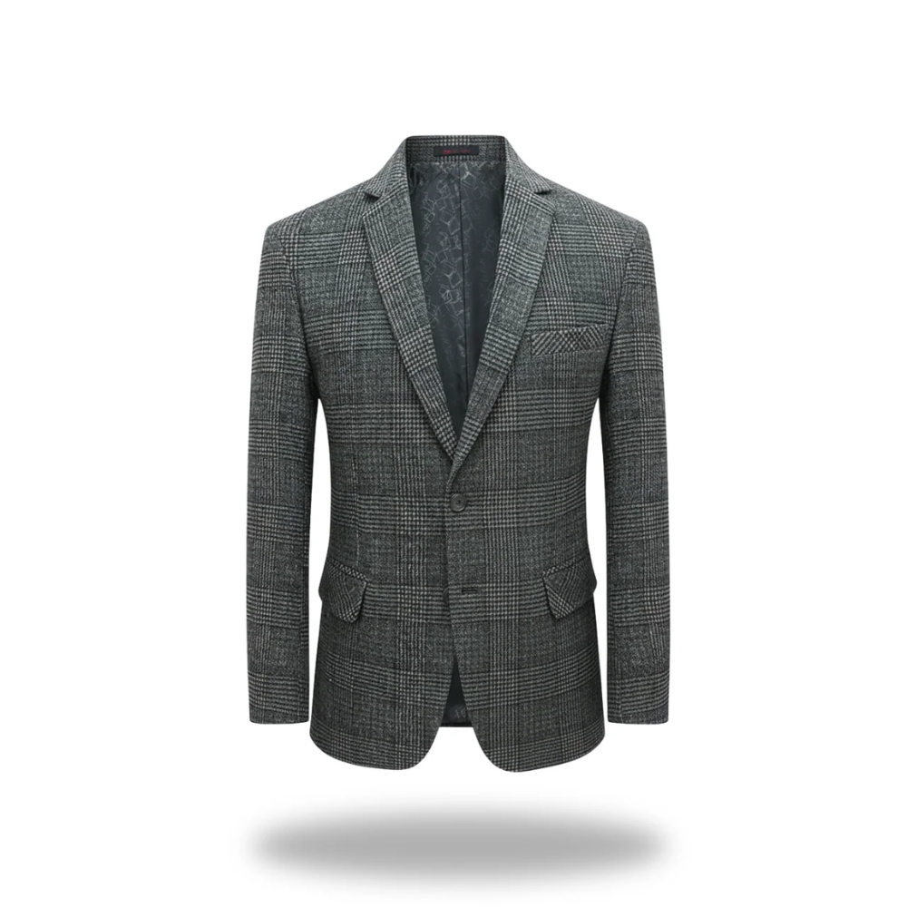 Sage | Men's Check Blazer Gray Tailored Wool