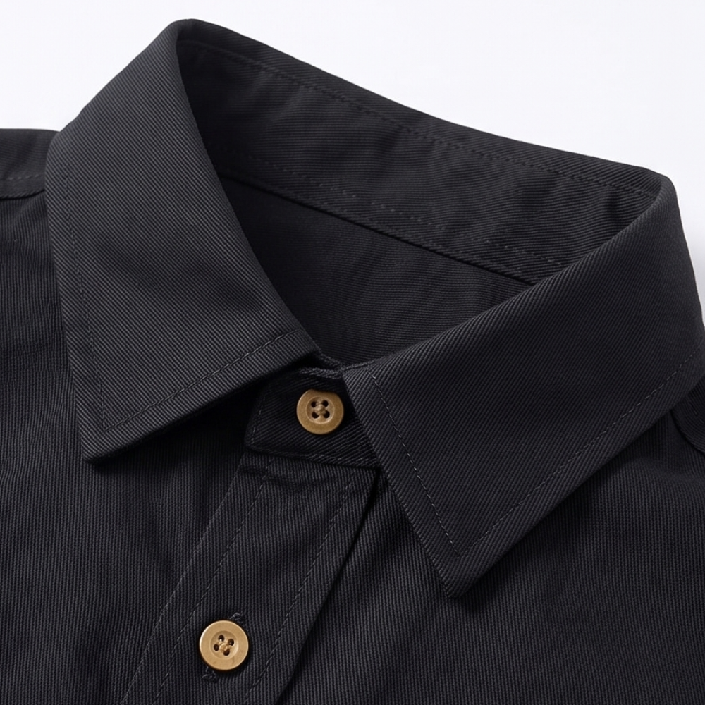 Callum | Men's Western Denim Shirt Black Cowboy Print
