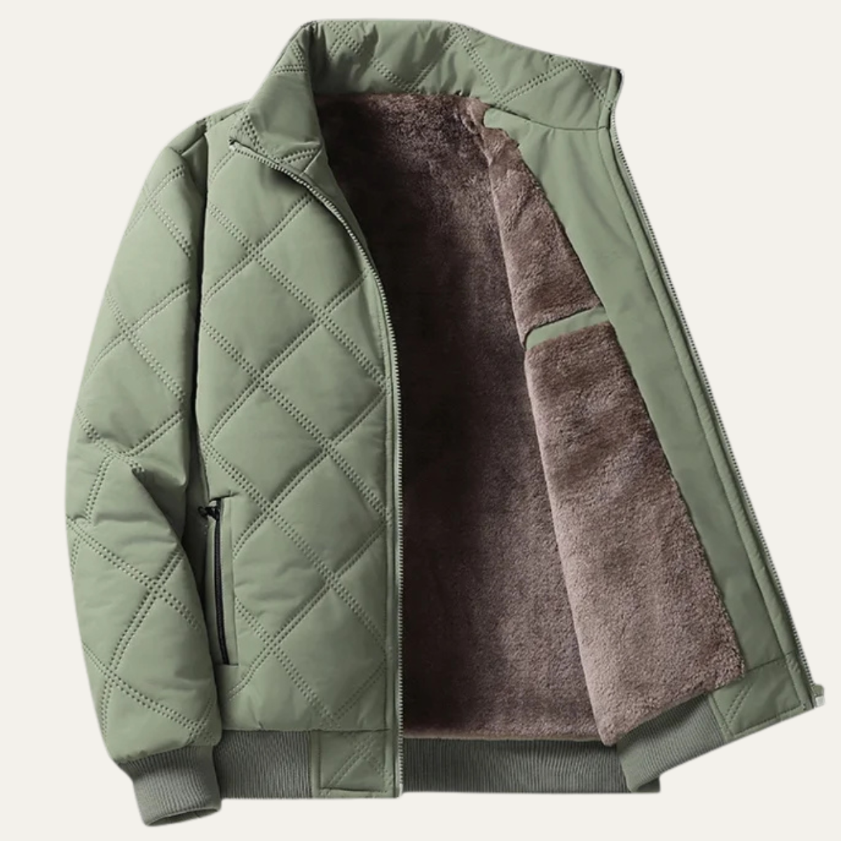 Callum | Men's Quilted Puffer Jacket Sage Green