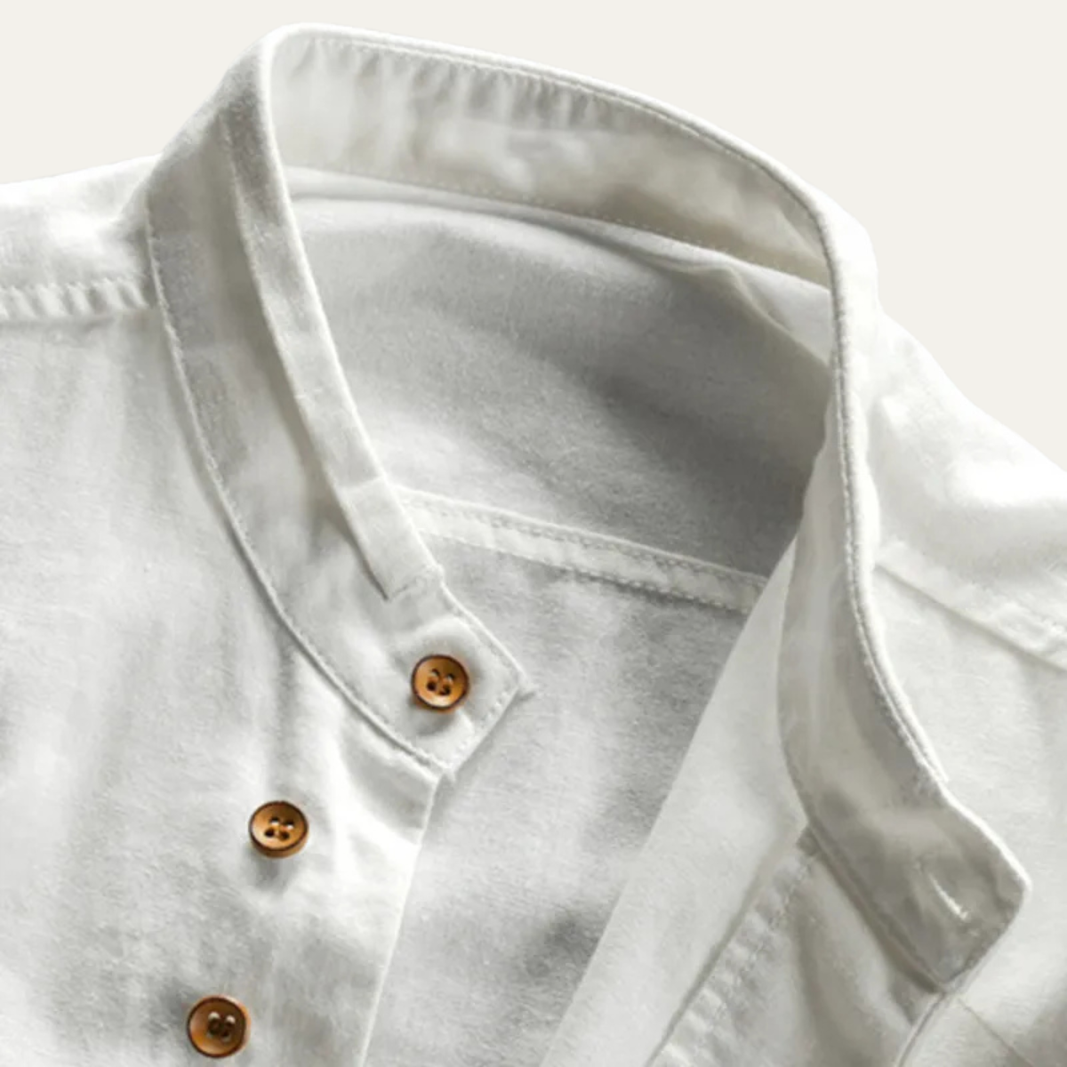 Axel | Men's Linen Button Up Shirt White Long Sleeve