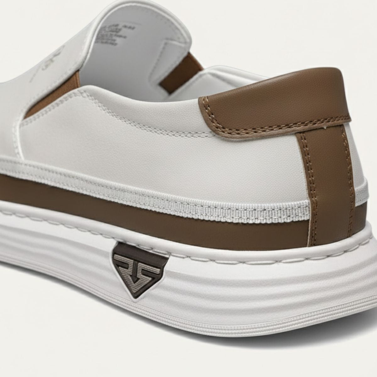Beau | Men's Casual Slip On Shoes White Leather