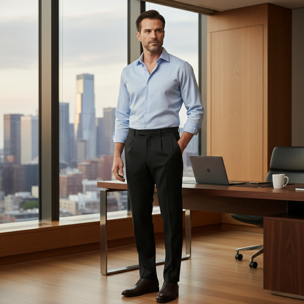 Callum | Men's Tailored Dress Pants Cream
