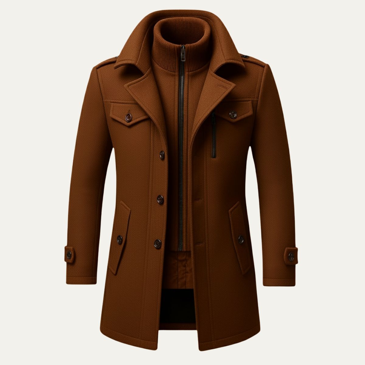 Bram | Men's Wool Overcoat Black