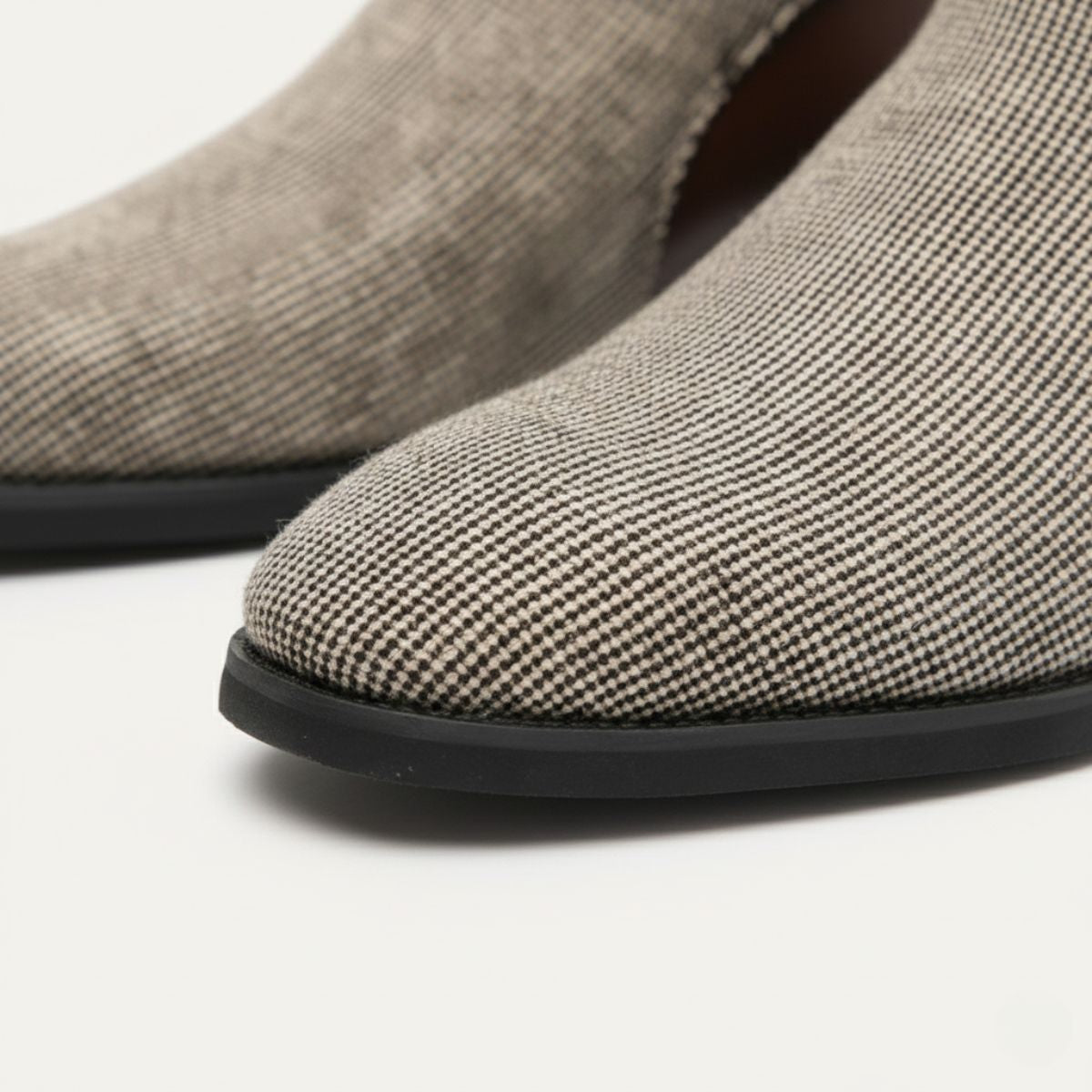 Voss | Men's Chelsea Boots Gray Tweed Brown Leather Buckle