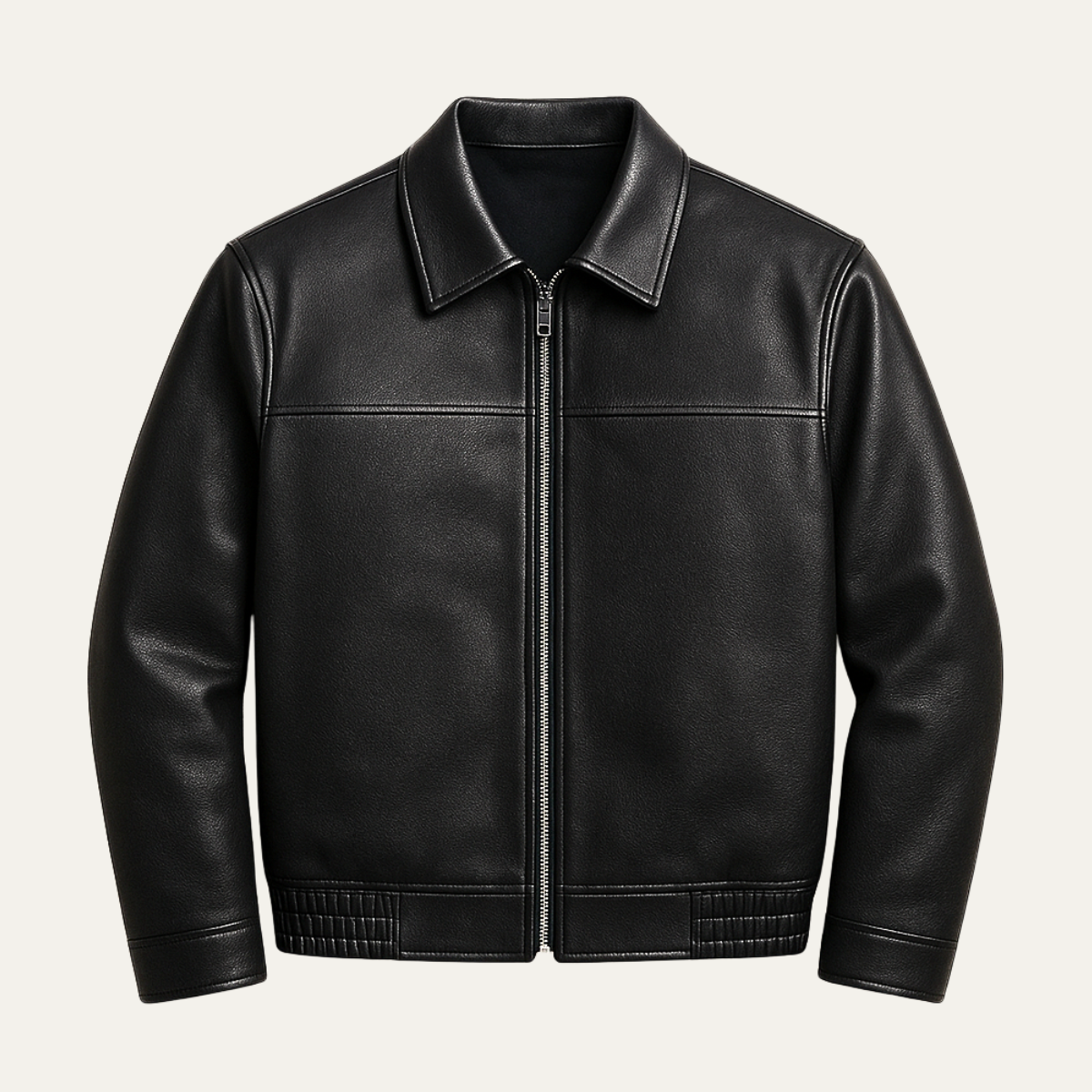 Axel | Men's Classic Leather Bomber Jacket Black