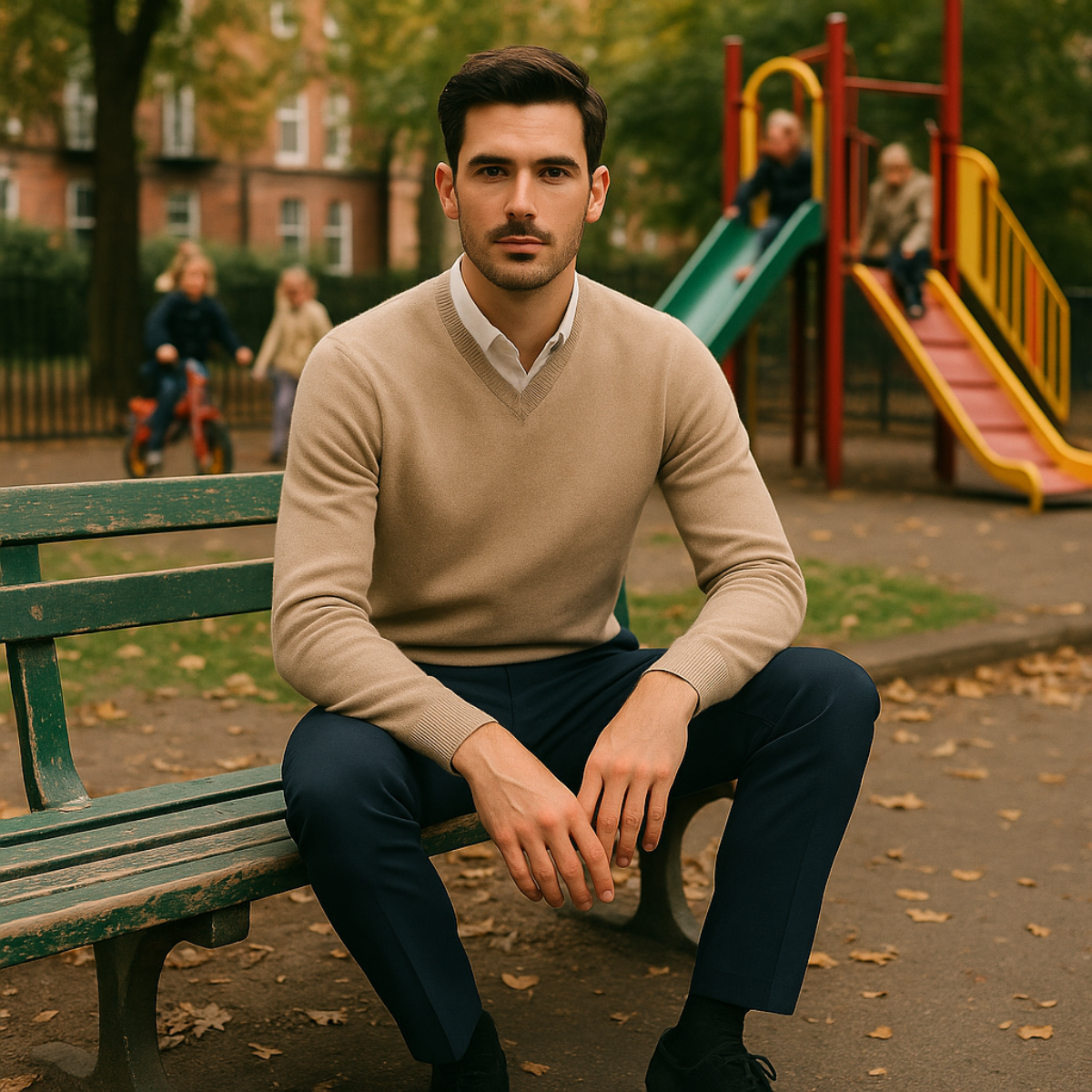 Bram | Men's V Neck Sweater Pink Cashmere