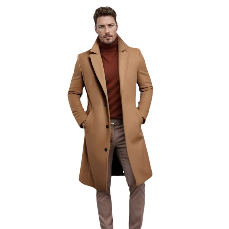 Voss | Men's Wool Overcoat Gray Button Front