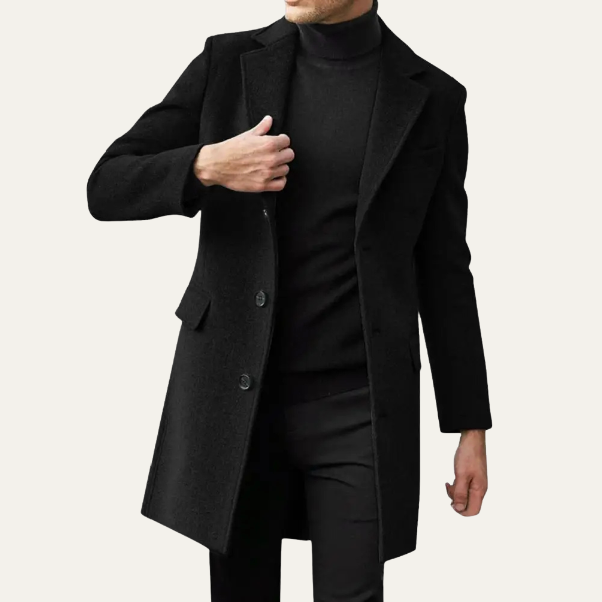 Rowan | Men's Wool Blend Overcoat Gray Single Breasted