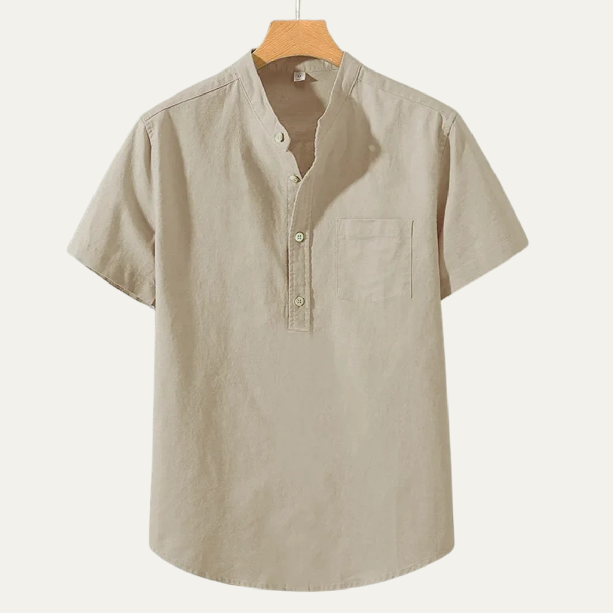 Kai | Men's Linen Shirt Sage Green Short Sleeve Button Up