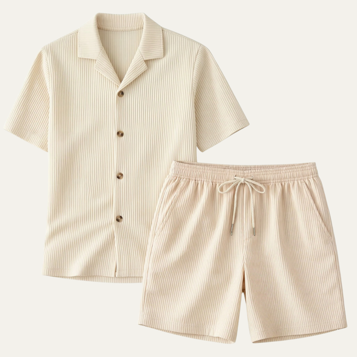 Rowan | Men's Ribbed Button Up Shirt Pink