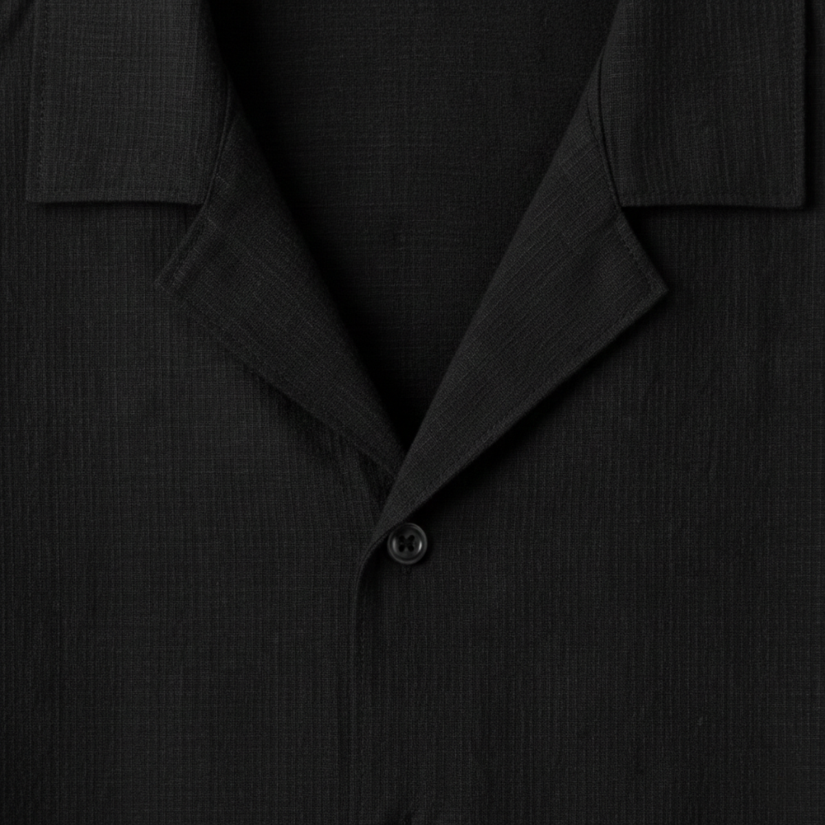 Sage | Men's Camp Collar Shirt Black Short Sleeve