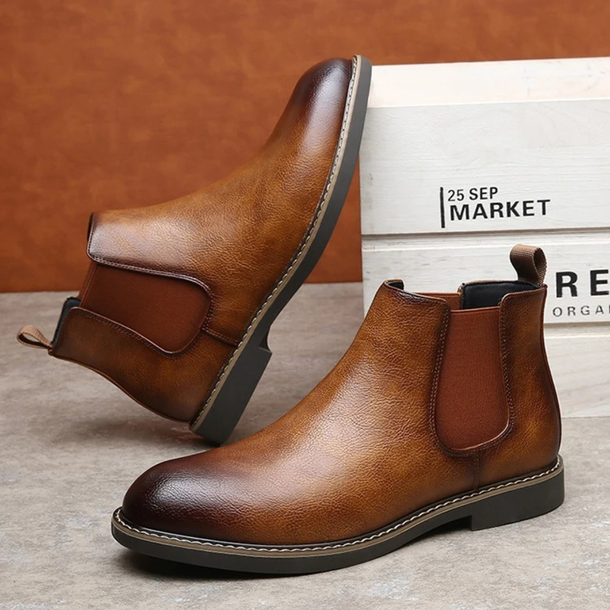 Sage | Men's Chelsea Leather Ankle Boot Brown