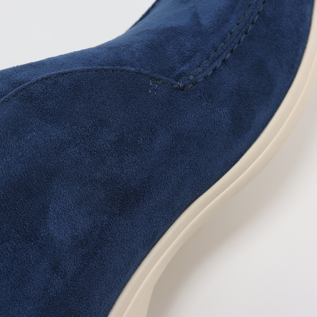 Luca | Men's Suede Slip On Loafer Boot Navy Cream Sole