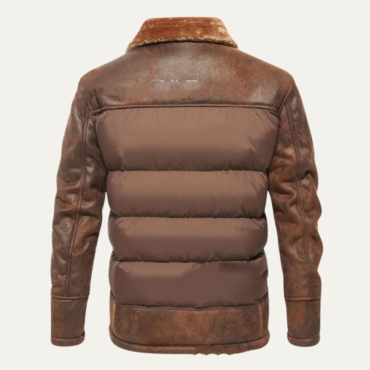 Axel | Men's Sherpa Quilted Puffer Jacket Brown
