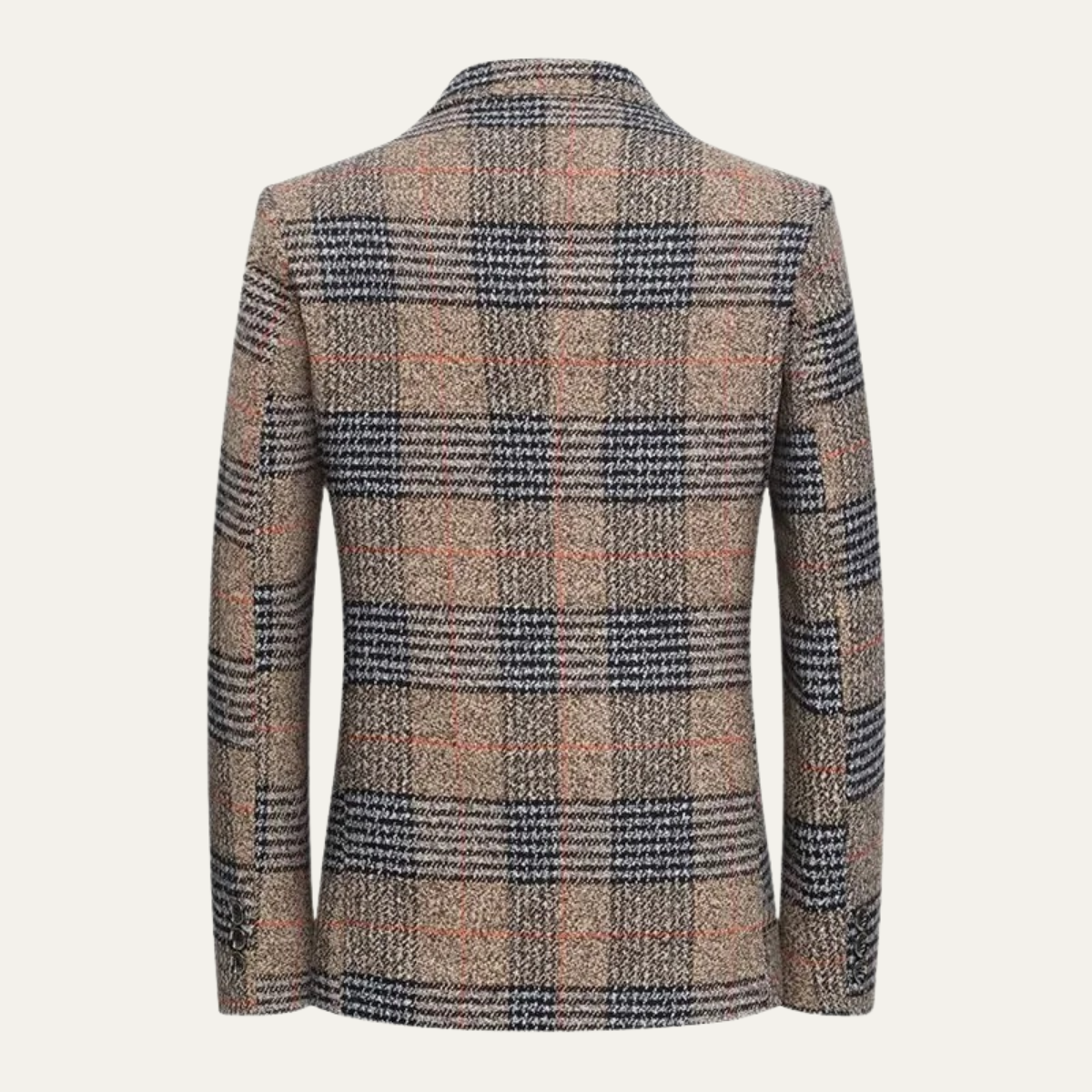 Beau | Men's Check Tweed Blazer Brown Houndstooth Fitted
