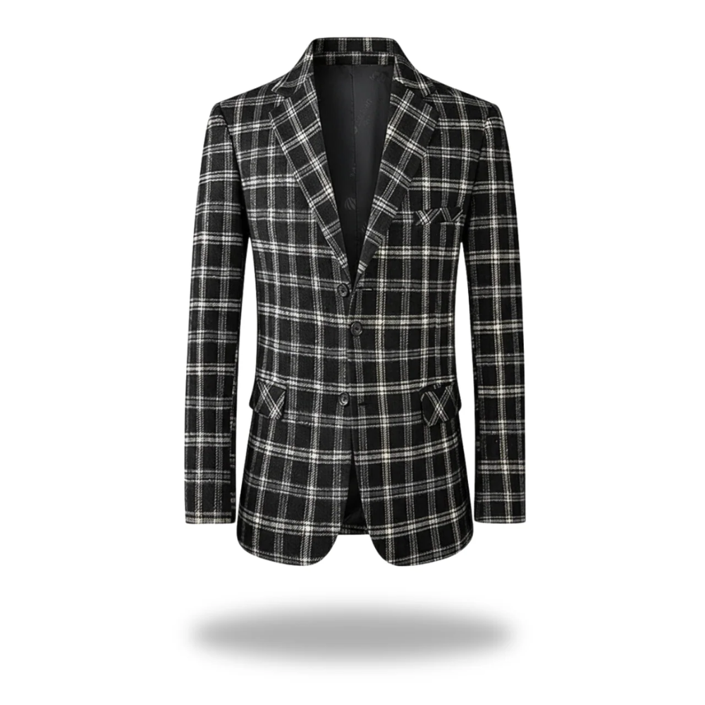Sage | Men's Check Blazer Black White Tailored