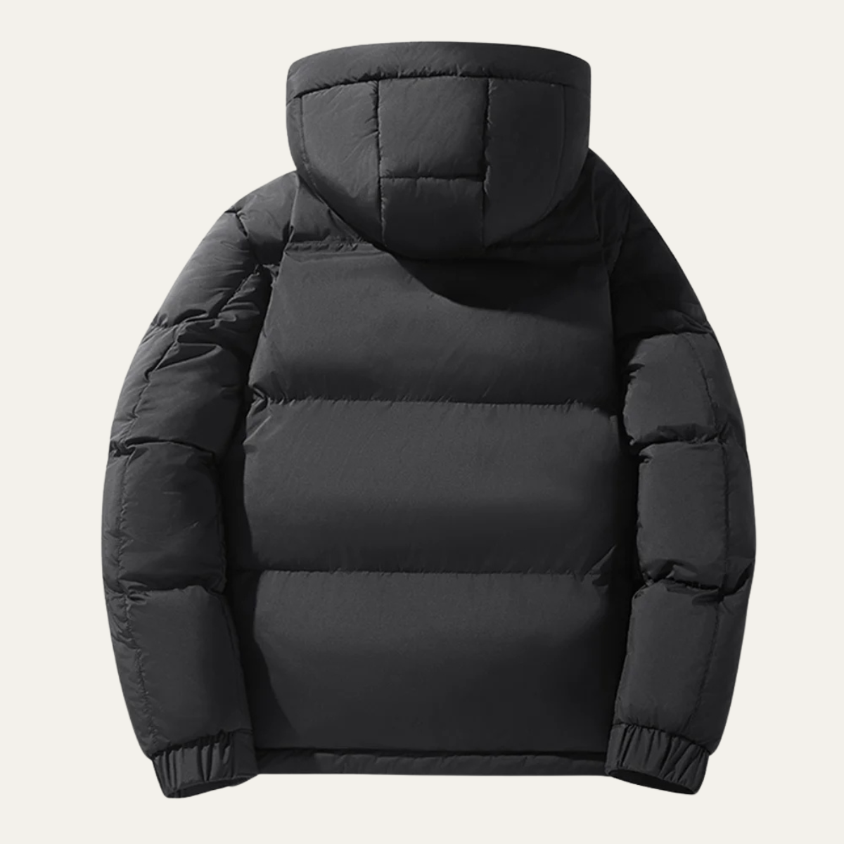 Voss | Men's Puffer Jacket Black Hooded Oversized
