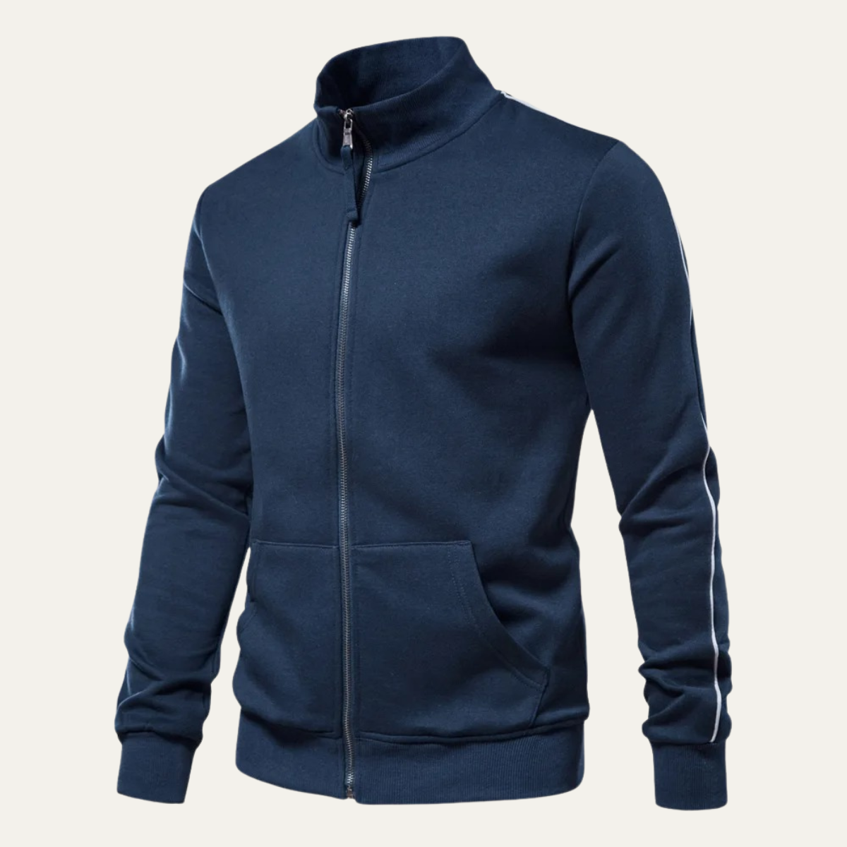 Ezra | Men's Casual Zip Up Sweatshirt Navy