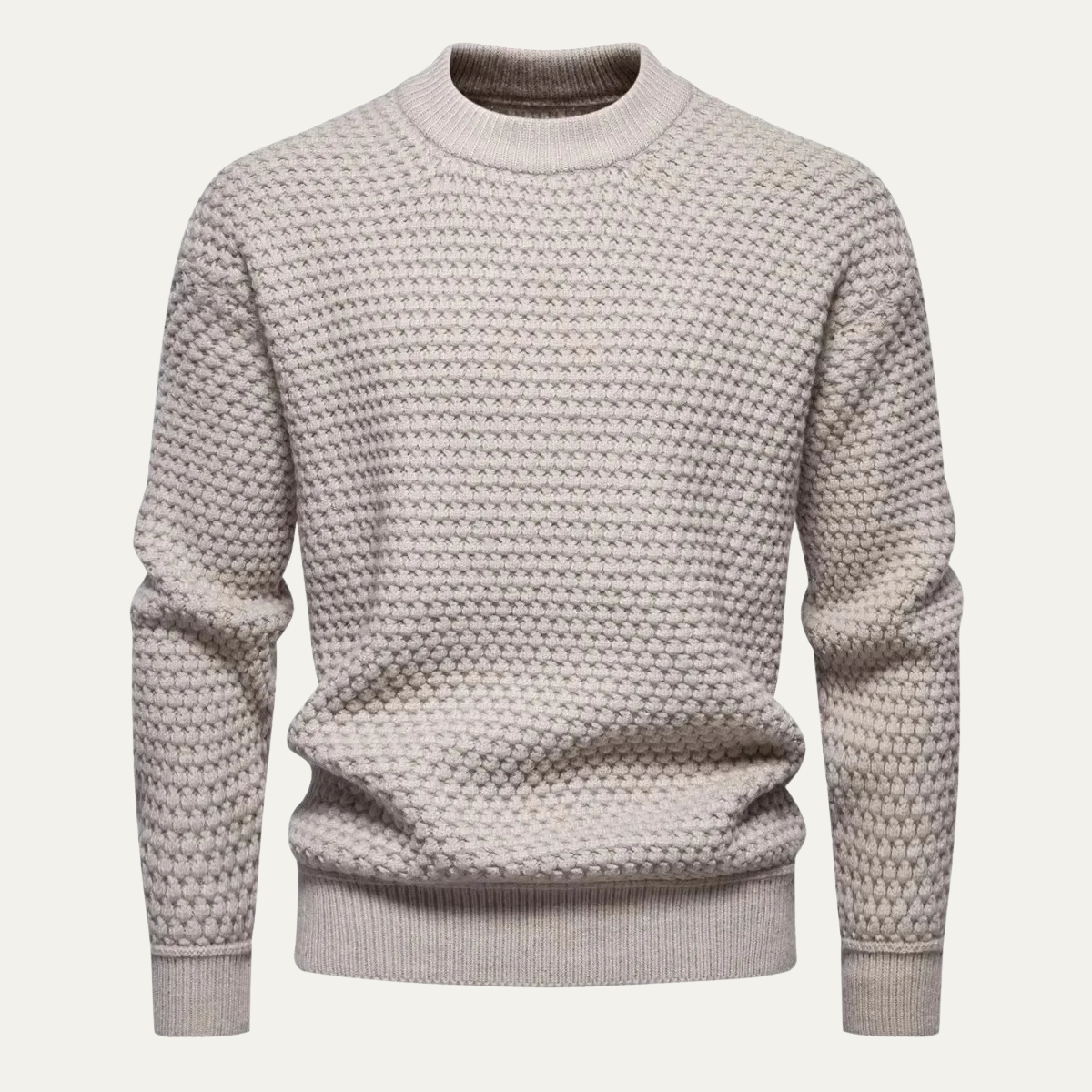 Ashton | Men's Crew Neck Cable Knit Sweater Charcoal