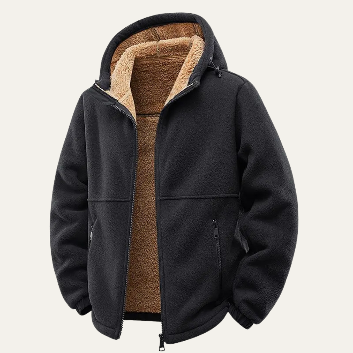 Kade | Men's Sherpa Fleece Zip Up Hoodie Navy