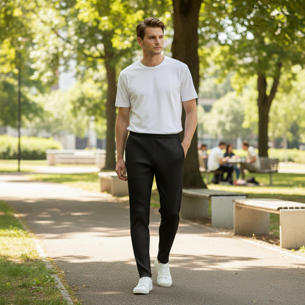 Sage | Men's Lightweight Pleated Dress Pants Gray