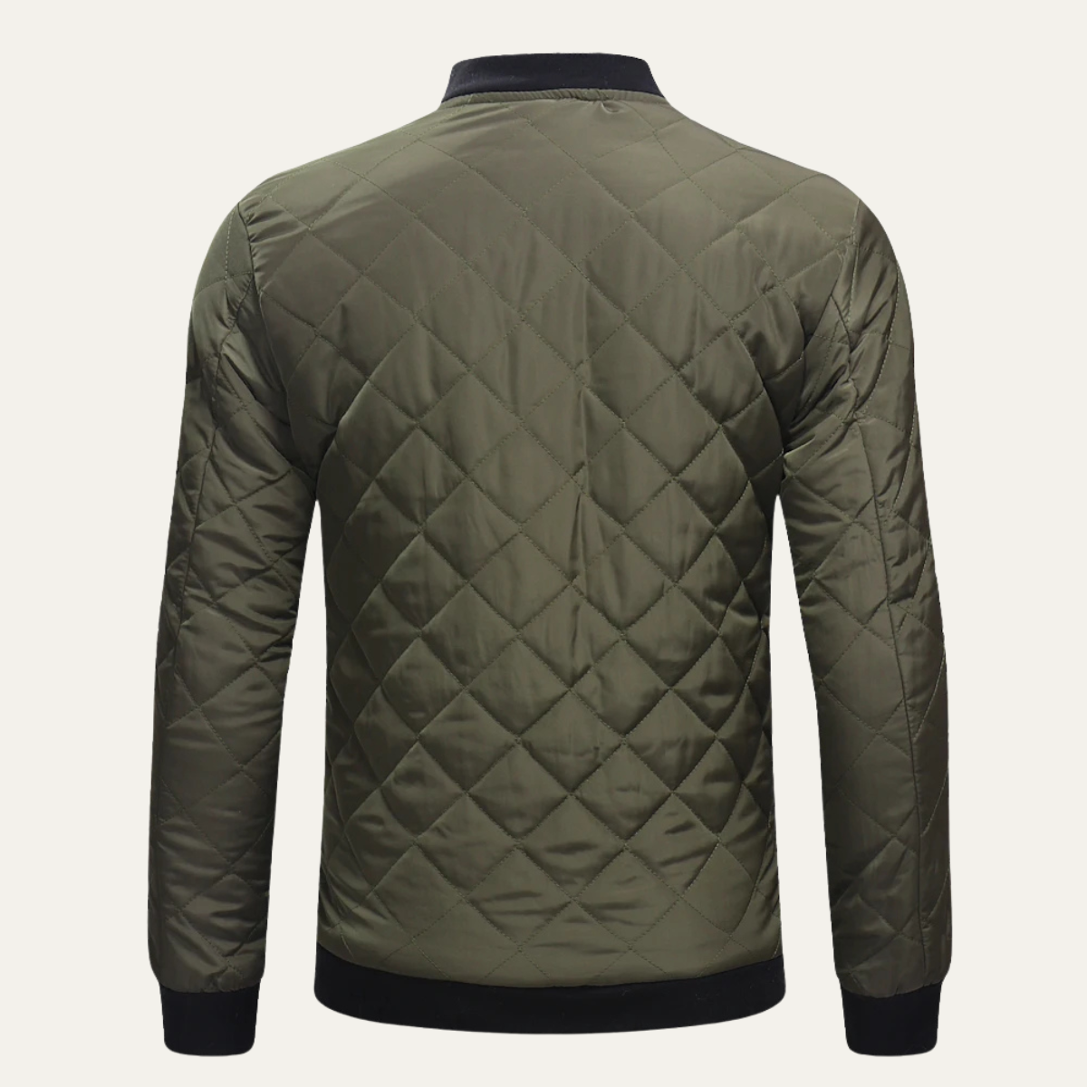 Axel | Men's Quilted Bomber Jacket Black Lightweight Zip Up