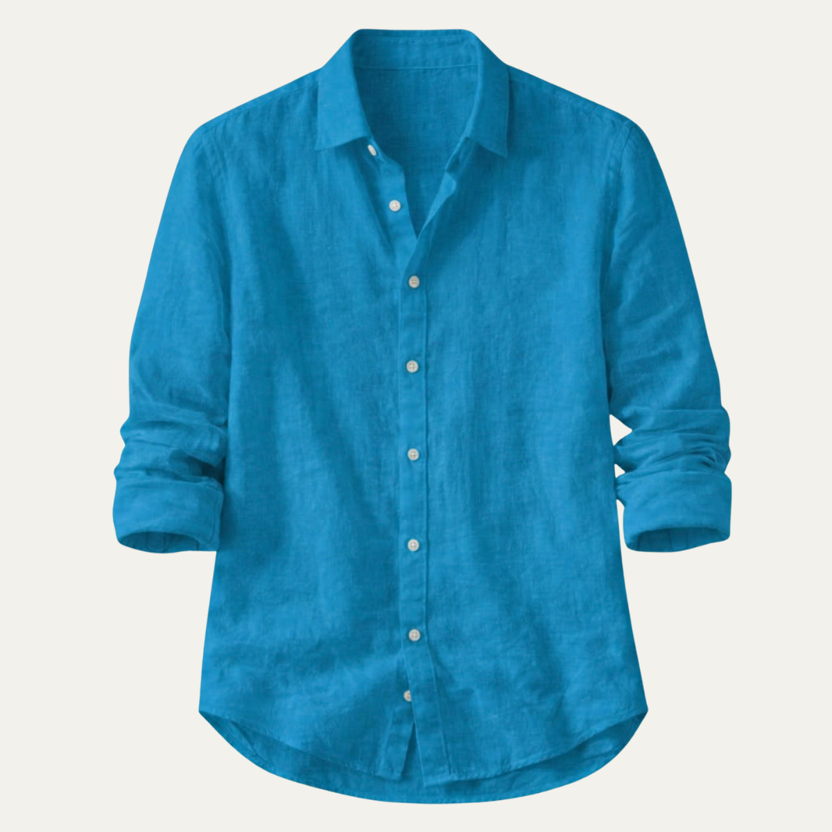 Bram | Men's Linen Button Up Shirt White Long Sleeve