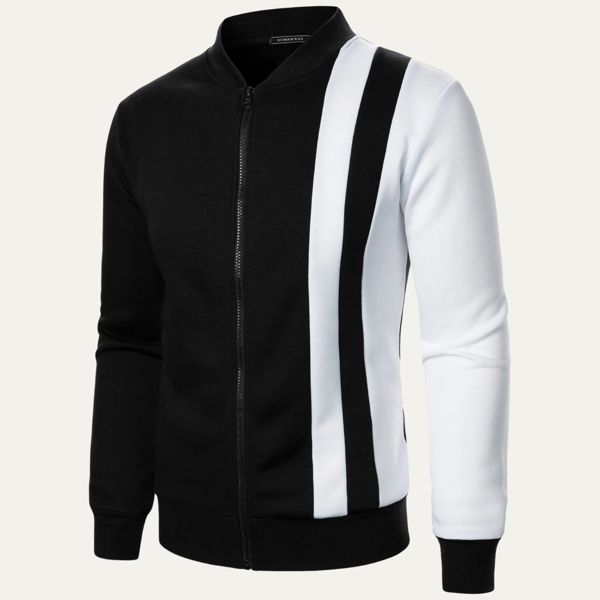 Axel | Men's Colorblock Zip Up Hoodie Black White