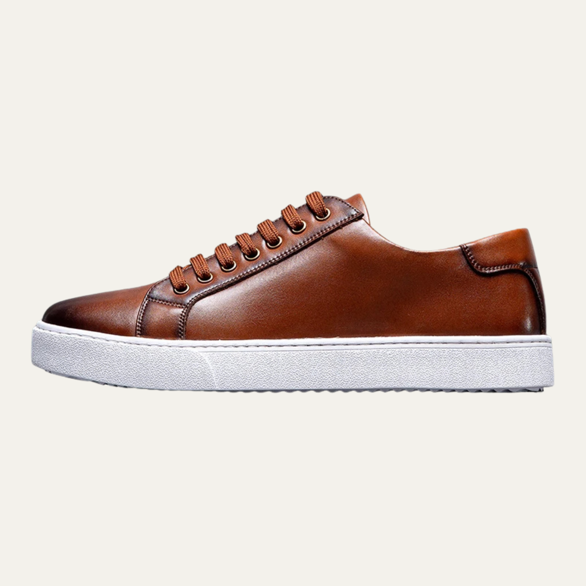 Kade | Men's Casual Lace Up Sneaker Brown White Sole