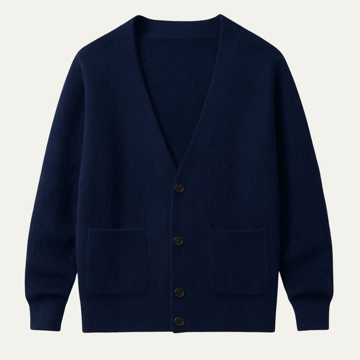 Bram | Men's Cashmere Cardigan Taupe V Neck Button Front
