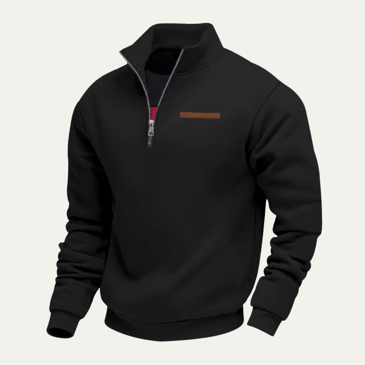 Axel | Men's Quarter Zip Sweater Black Fleece